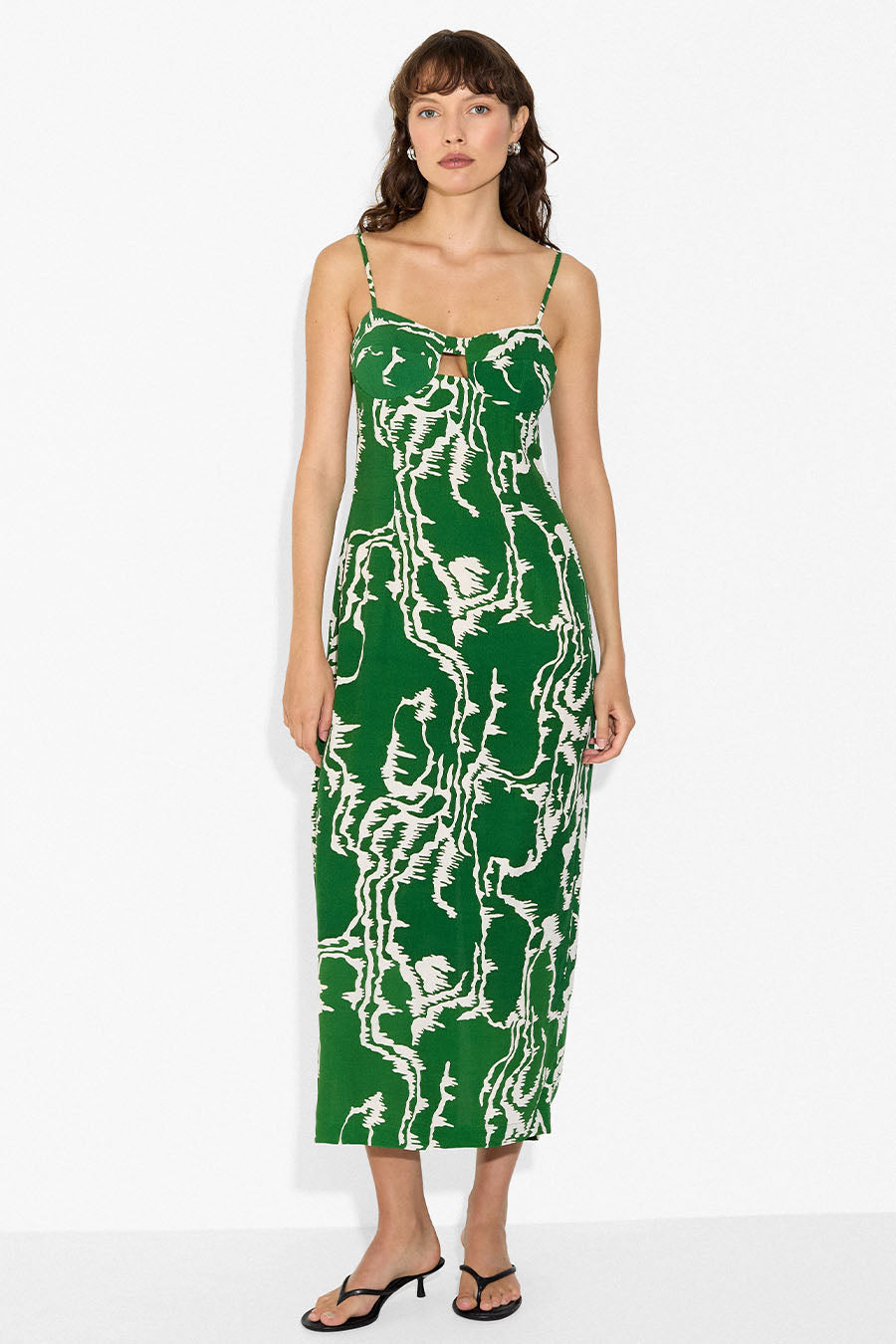 celia midi dress Baltic Born Womens Celia Midi Dress | White + Blue Floral