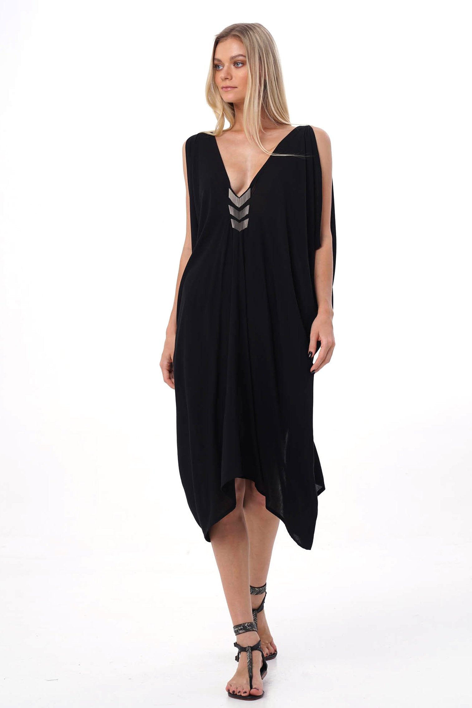 black iluh kaftan front