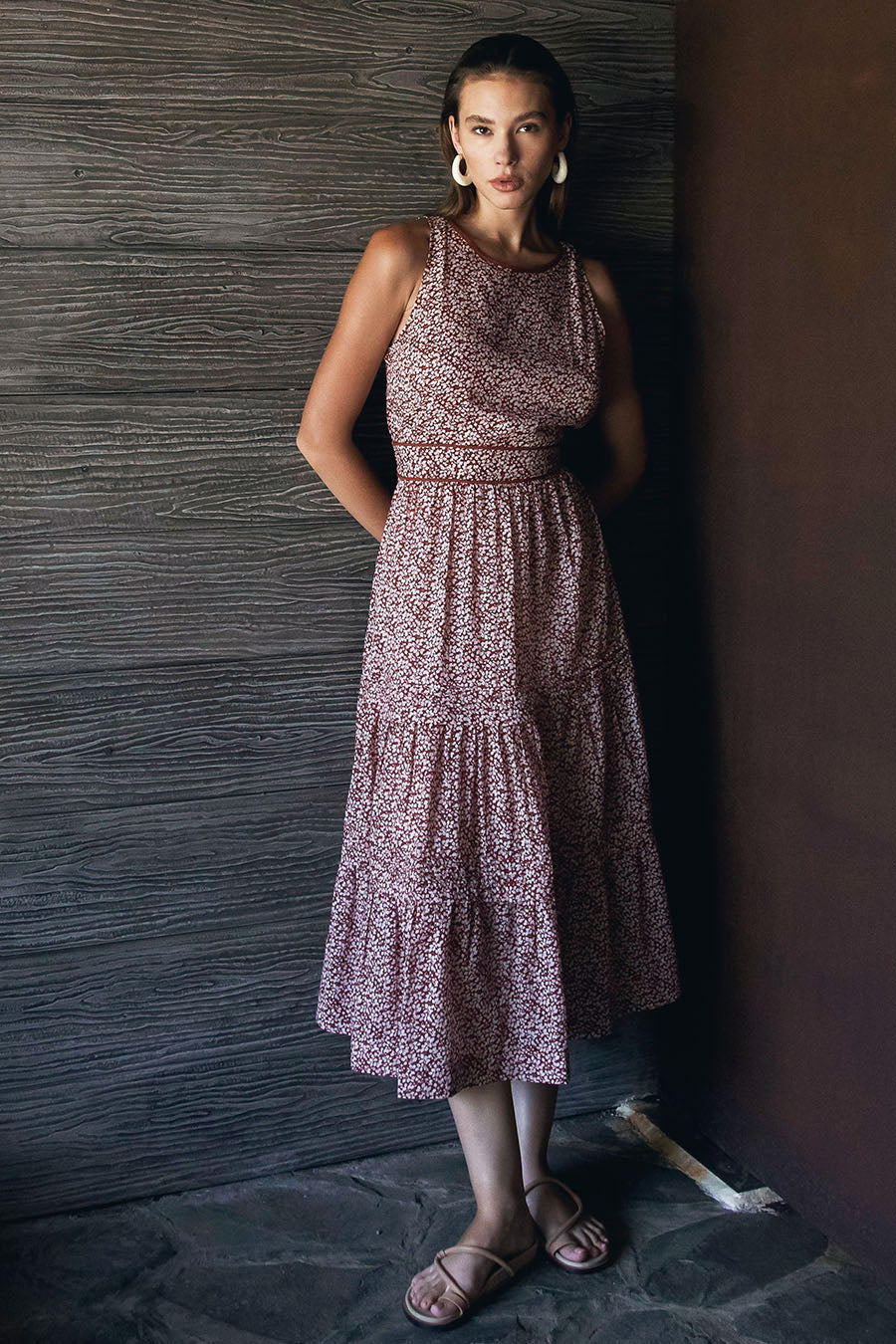 abby midi dress Abby Abstract Midi Dress L