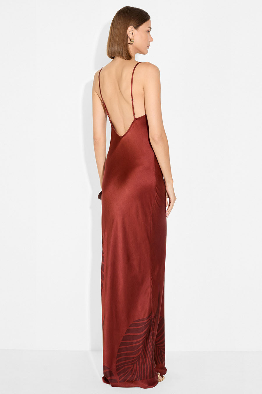 Camisole Leaf Maxi Dress