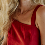 Daniela Midi Dress in Carmine – Linen Dresses | uma and leopold