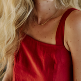 Daniela Midi Dress in Carmine – Linen Dresses | uma and leopold