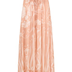 Daniella Maxi Skirt in Peach Floral, flat lay
