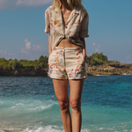 Estela Shorts in Print – Linen Shorts | uma and leopold
