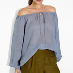 Helena Top in Denim – Cotton Tops | uma and leopold