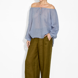 Helena Top in Denim – Cotton Tops | uma and leopold