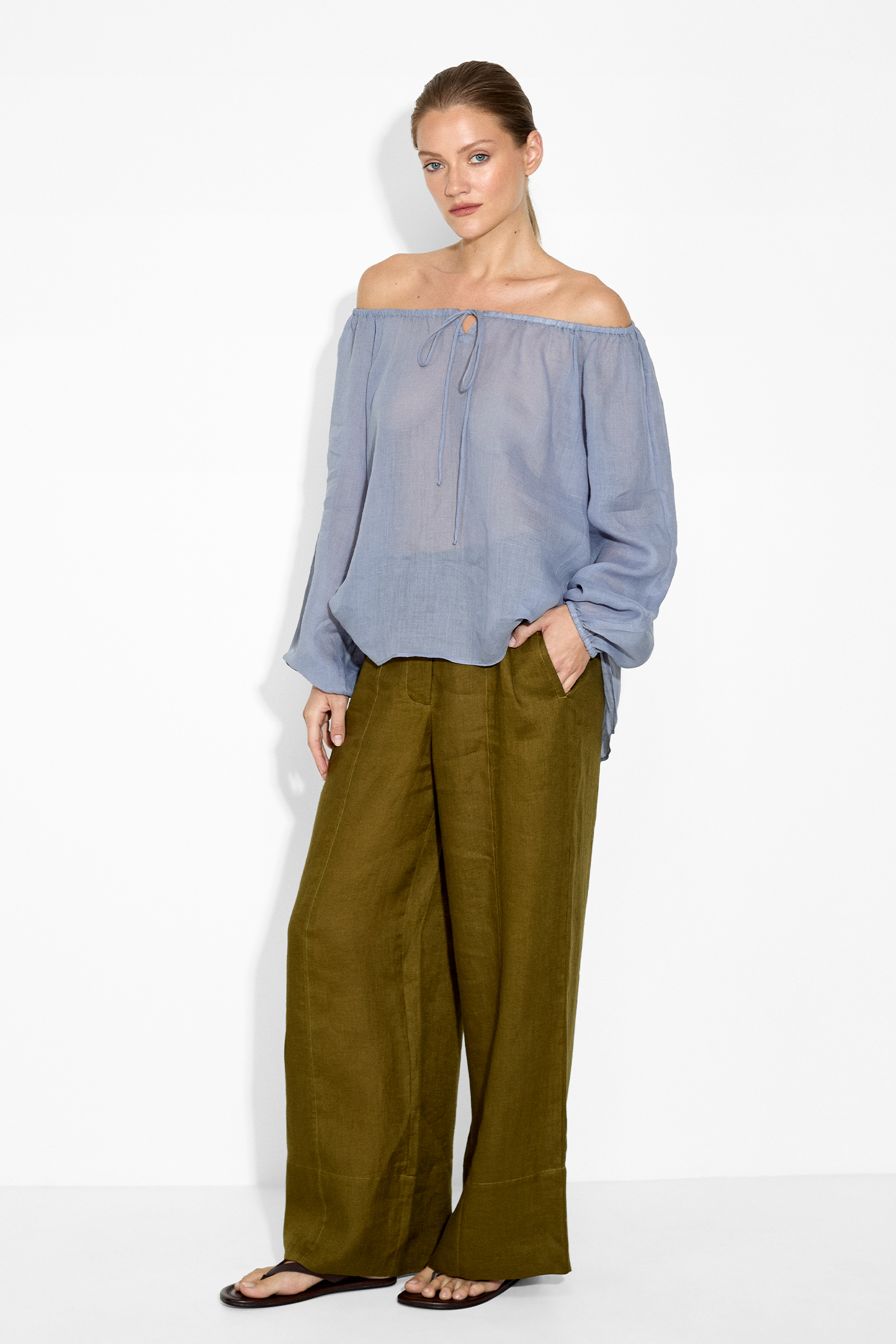 Helena Top in Denim – Cotton Tops | uma and leopold