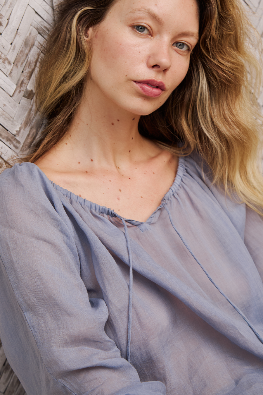 Helena Top in Denim – Cotton Tops | uma and leopold