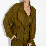 Lorena Jacket in Olive – Cotton Jackets | uma and leopold