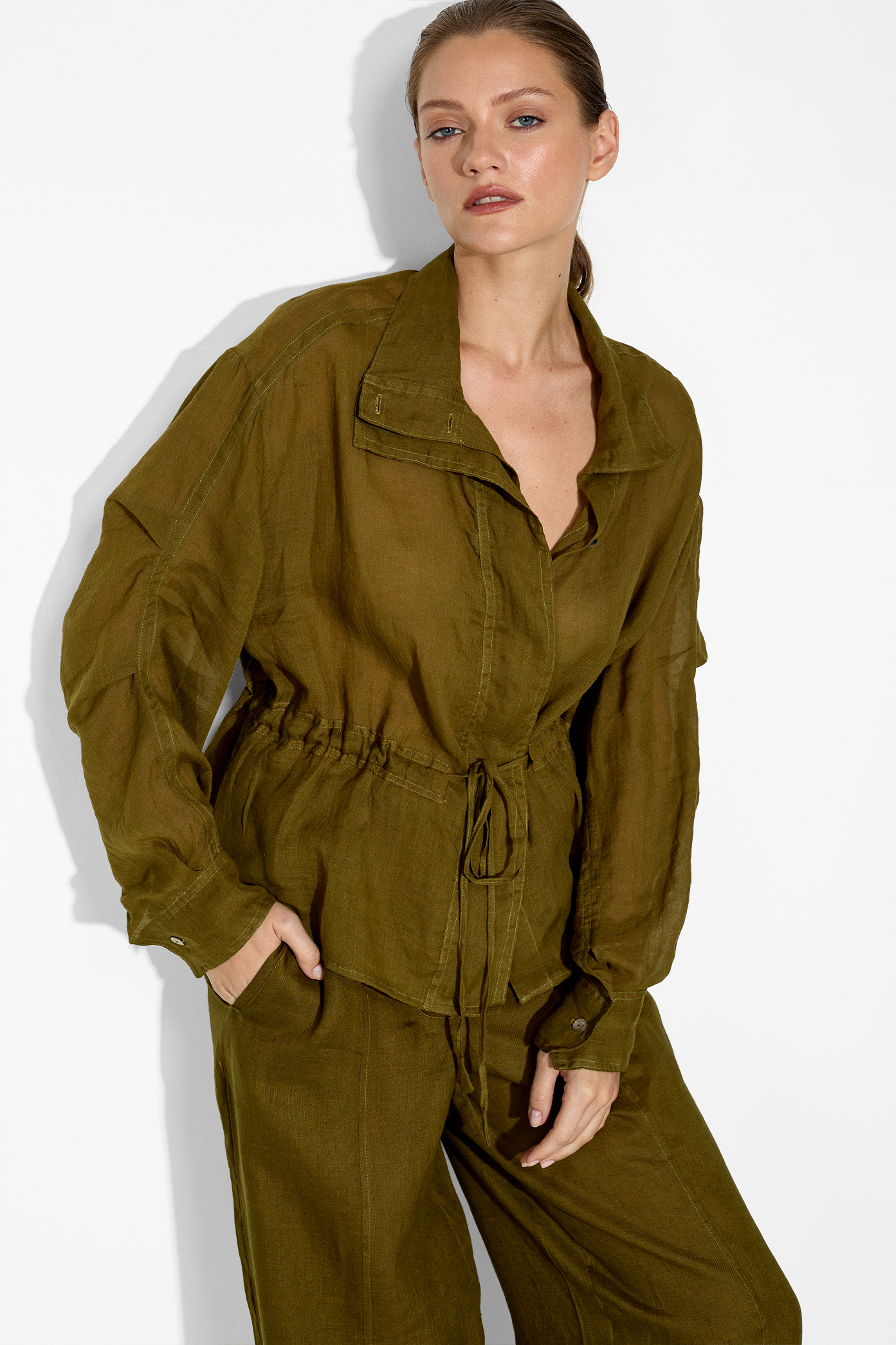 Lorena Jacket in Olive – Cotton Jackets | uma and leopold