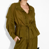 Lorena Jacket in Olive – Cotton Jackets | uma and leopold