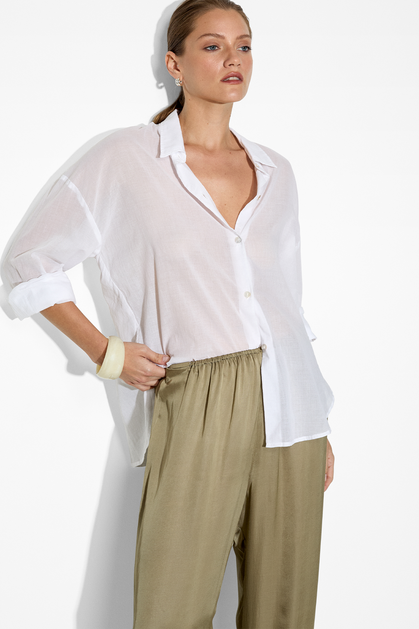 Nayara Shirt in White – Cotton Shirts | uma and leopold