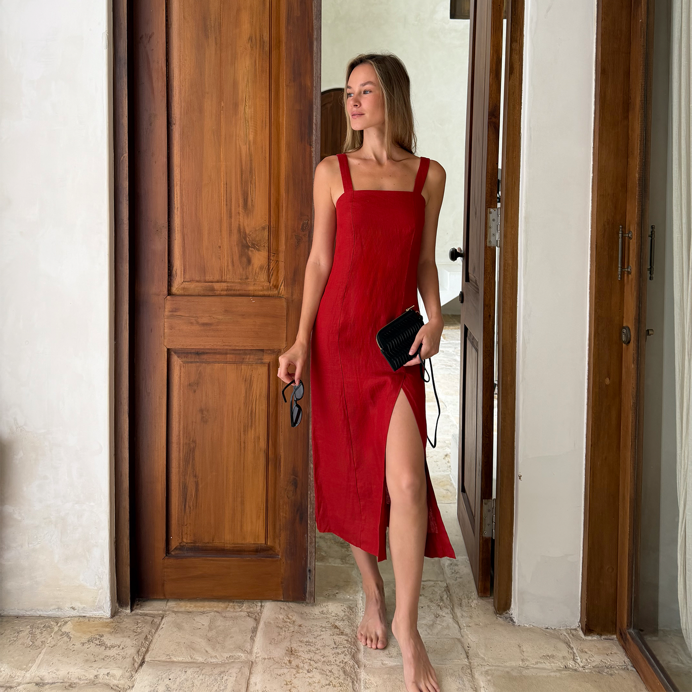 anastasia wearing the daniela midi dress