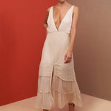 lauren midi dress champagne