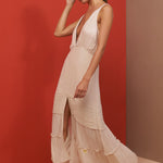 lauren midi dress champagne side