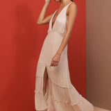 lauren midi dress champagne side