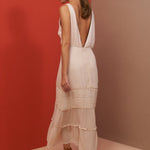 lauren midi dress champagne back